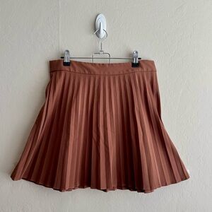 Aritzia Pleated Brown Mini Skirt